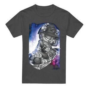 Garfield Unisex Adult DJ Lazy T-Shirt / Charcoal